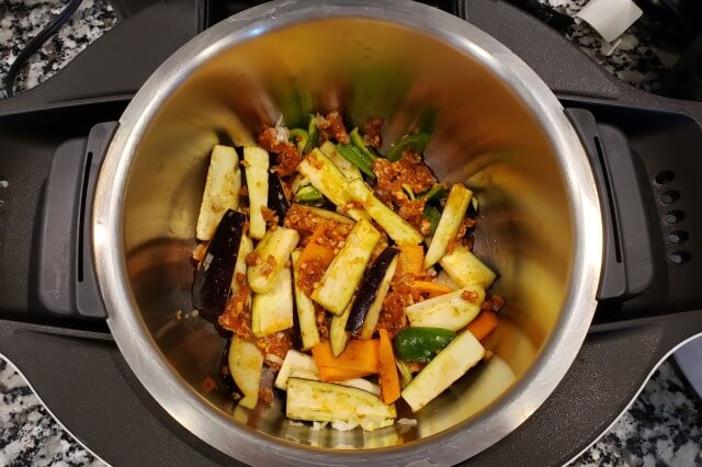 【ホットクック】麻婆茄子の料理の手順