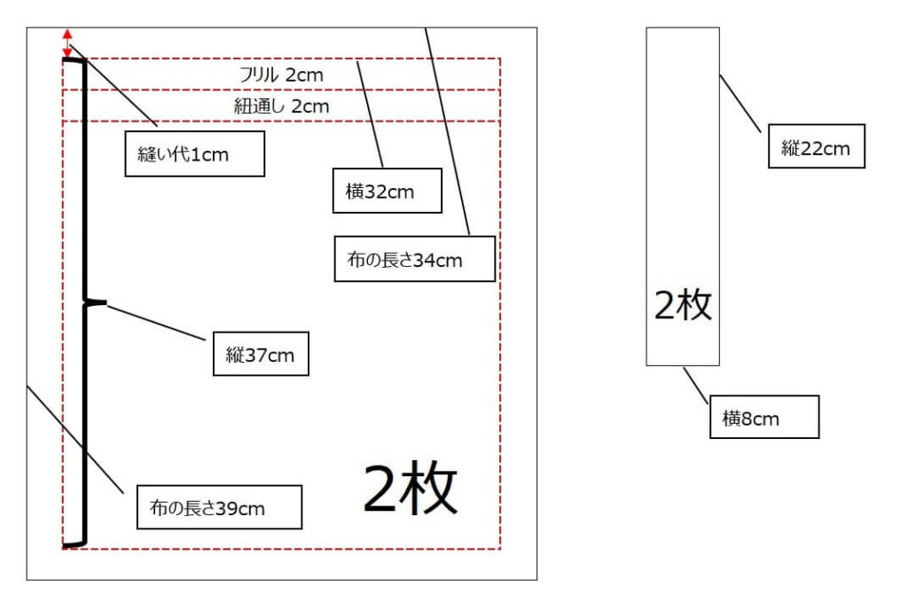 持ち手付き巾着袋の作り方｜裏地あり、マチあり、フリルありで簡単かわいい！