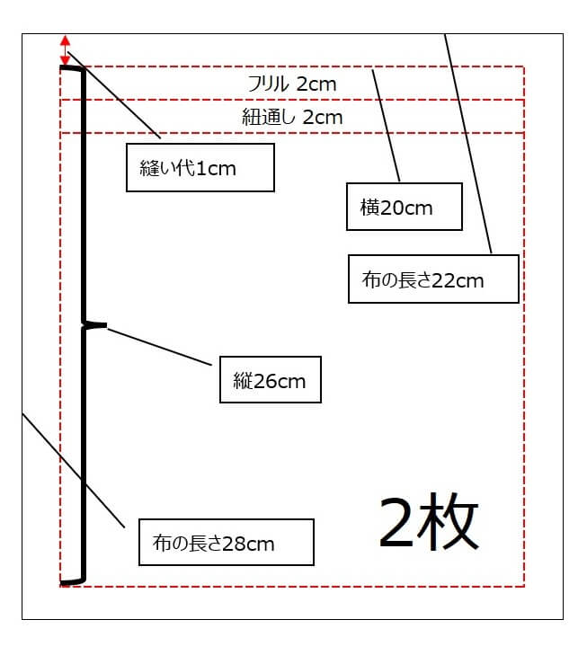 給食袋の作り方｜裏地あり・フリルあり、両引き(両ひも)で簡単に！