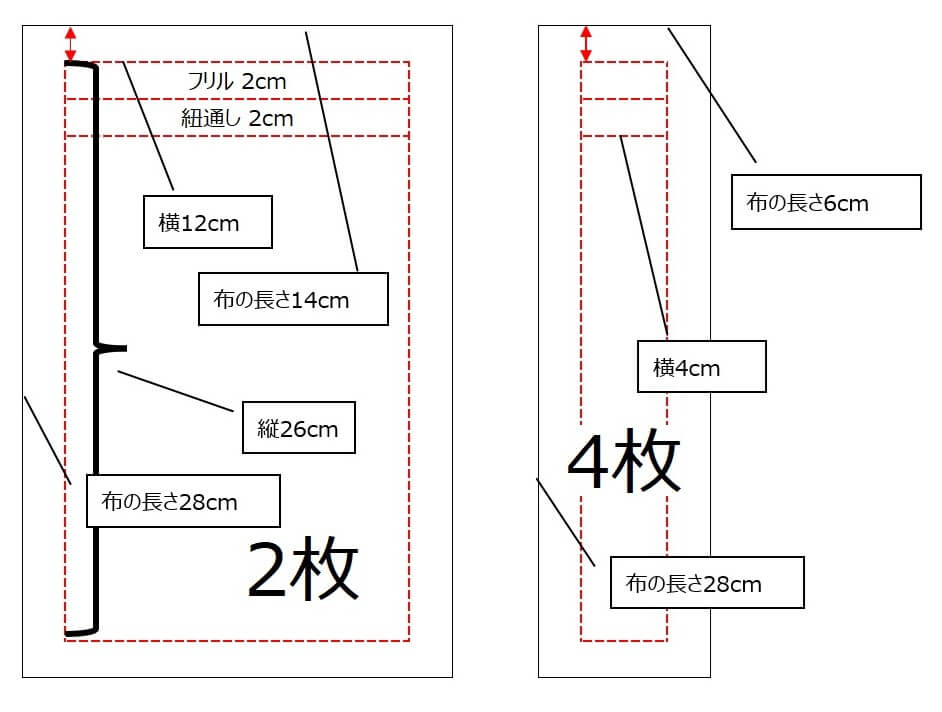 給食袋の作り方｜裏地あり・フリルあり、両引き(両ひも)で簡単に！