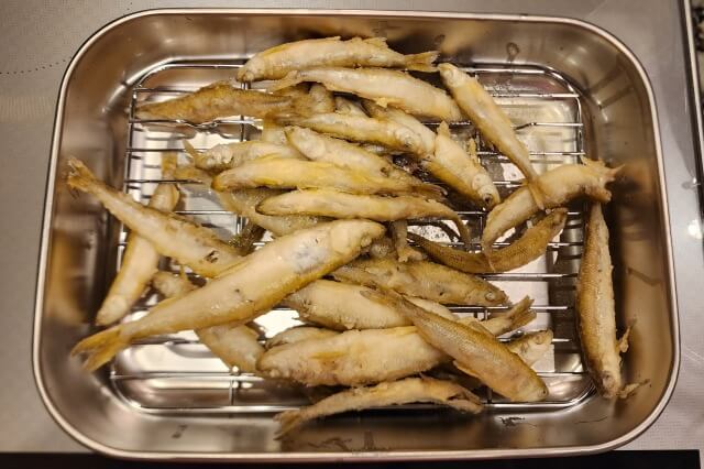 ワカサギの唐揚げの料理の手順