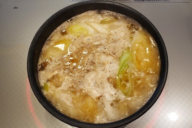 肉そば(豚肉)の料理の手順