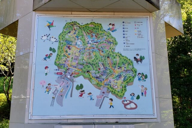 こどもの国（神奈川県横浜市）の園内マップ（地図）