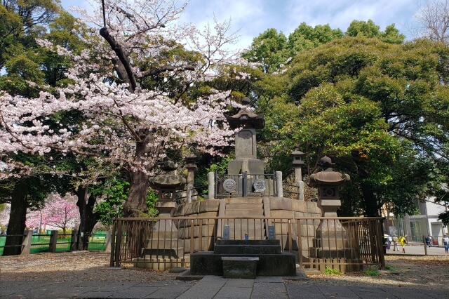 上野(恩賜)公園の桜まつりの様子｜彰義隊の墓周辺の桜