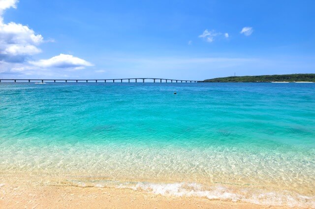 宮古島の与那覇前浜ビーチの様子